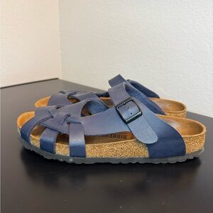 Birkenstock Original Pisa Birkibuc Narrow Width Soft-Footbed Navy